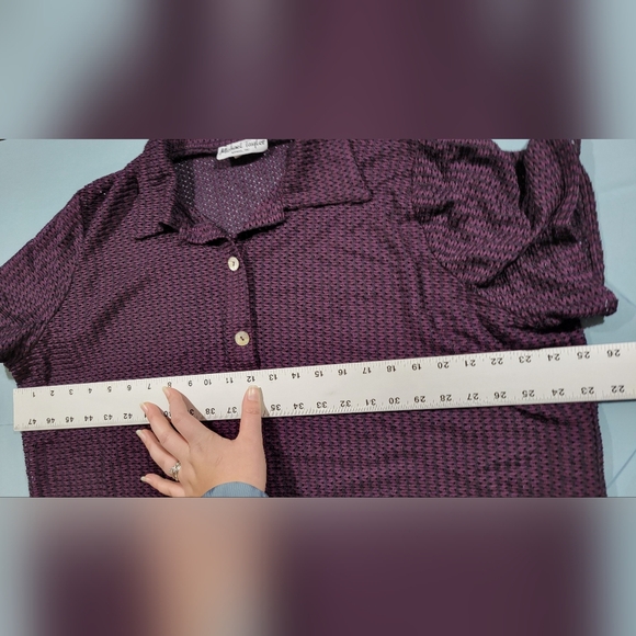 Michael Taylor Button Up Short Sleeve Shirt Purple Size 20. - Picture 5 of 12